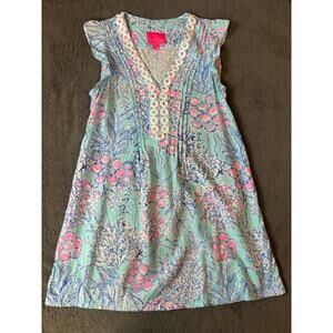 Lily Pulitzer Dress Joan Tunic Blue Ibiza Size Small